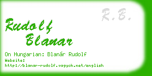 rudolf blanar business card