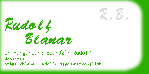 rudolf blanar business card